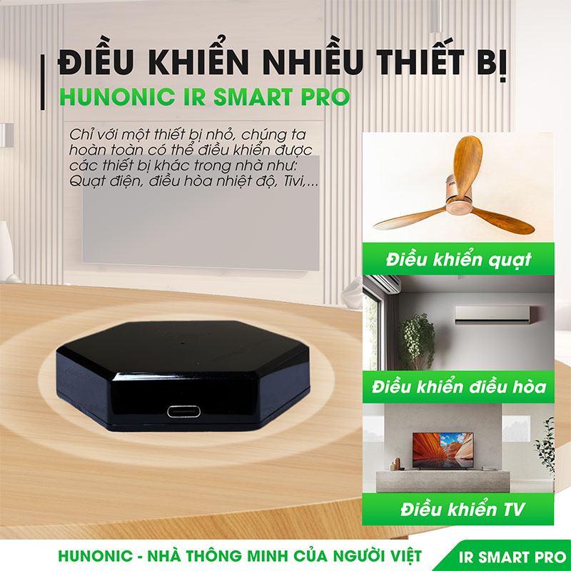 Bộ điều khiển hồng ngoại Tivi, Điều Hoà qua điện thoại Hunonic IR Smart Pro